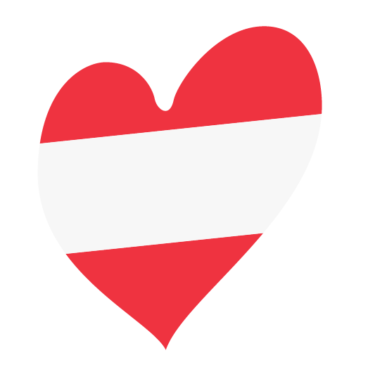 Eurovision-Herz mit Österreich-Flagge